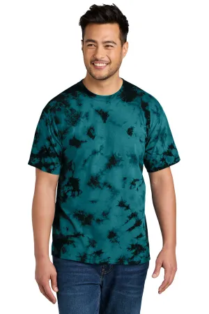 Port & Company Mens Crystal Tie-Dye Short Sleeve Crewneck T-Shirt - Black/Teal  Buy the latest Clothing Port-Company