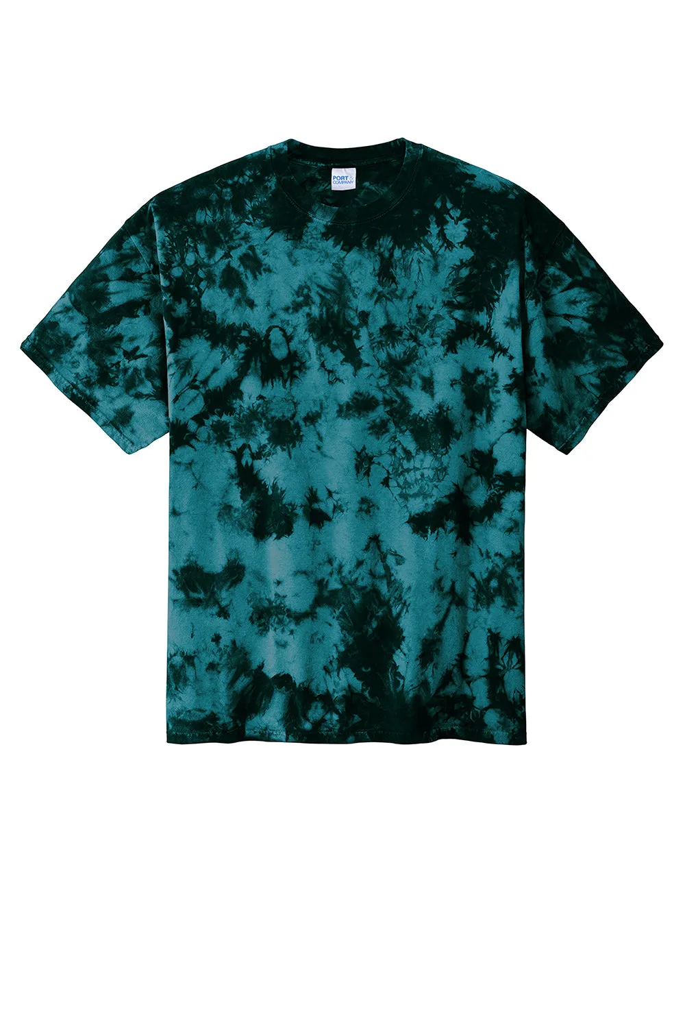 Port & Company Mens Crystal Tie-Dye Short Sleeve Crewneck T-Shirt - Black/Teal  Buy the latest Clothing Port-Company