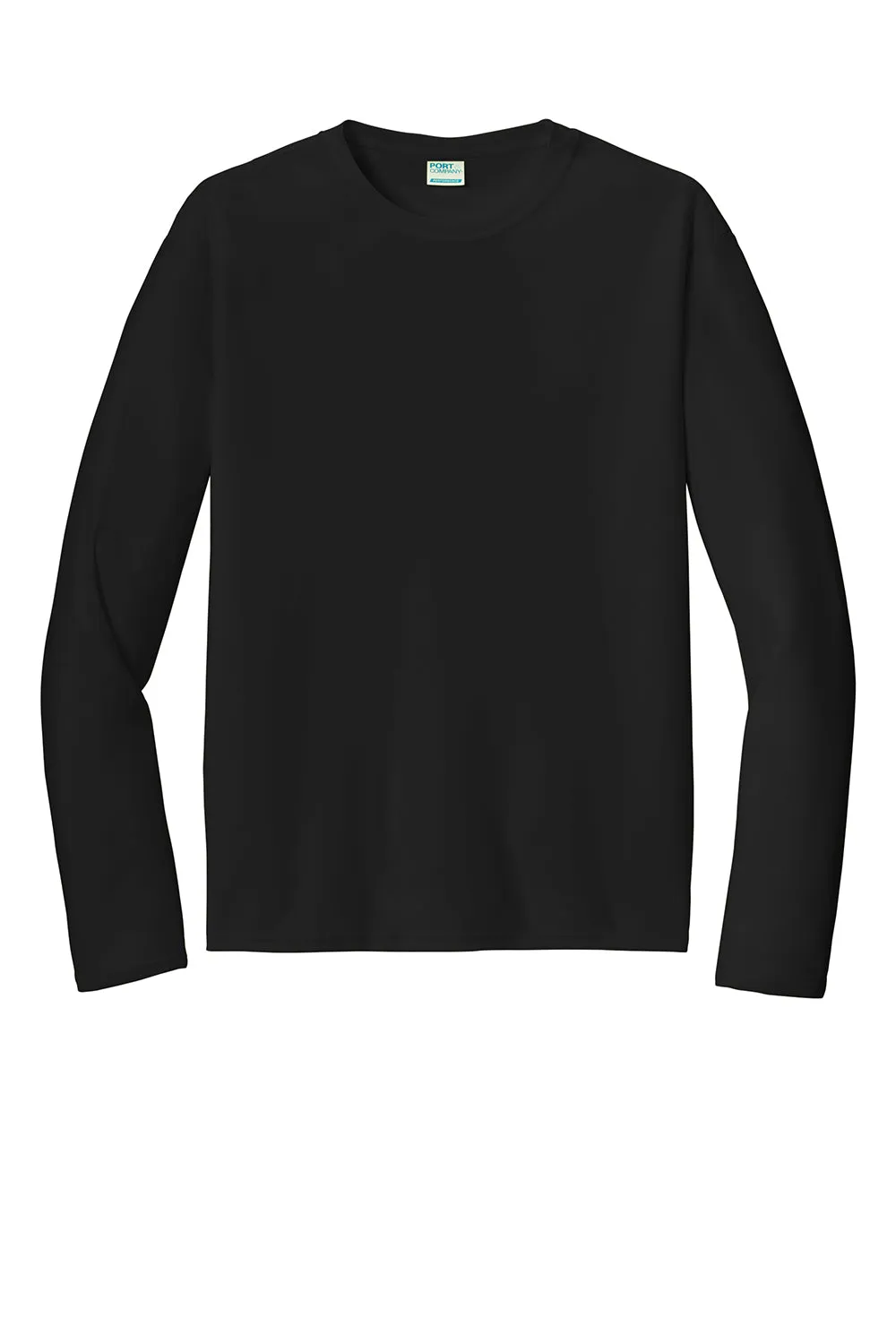 Port & Company Mens Dry Zone Performance Moisture Wicking Long Sleeve Crewneck T-Shirt - Jet Black  Buy the latest Clothing Port-Company