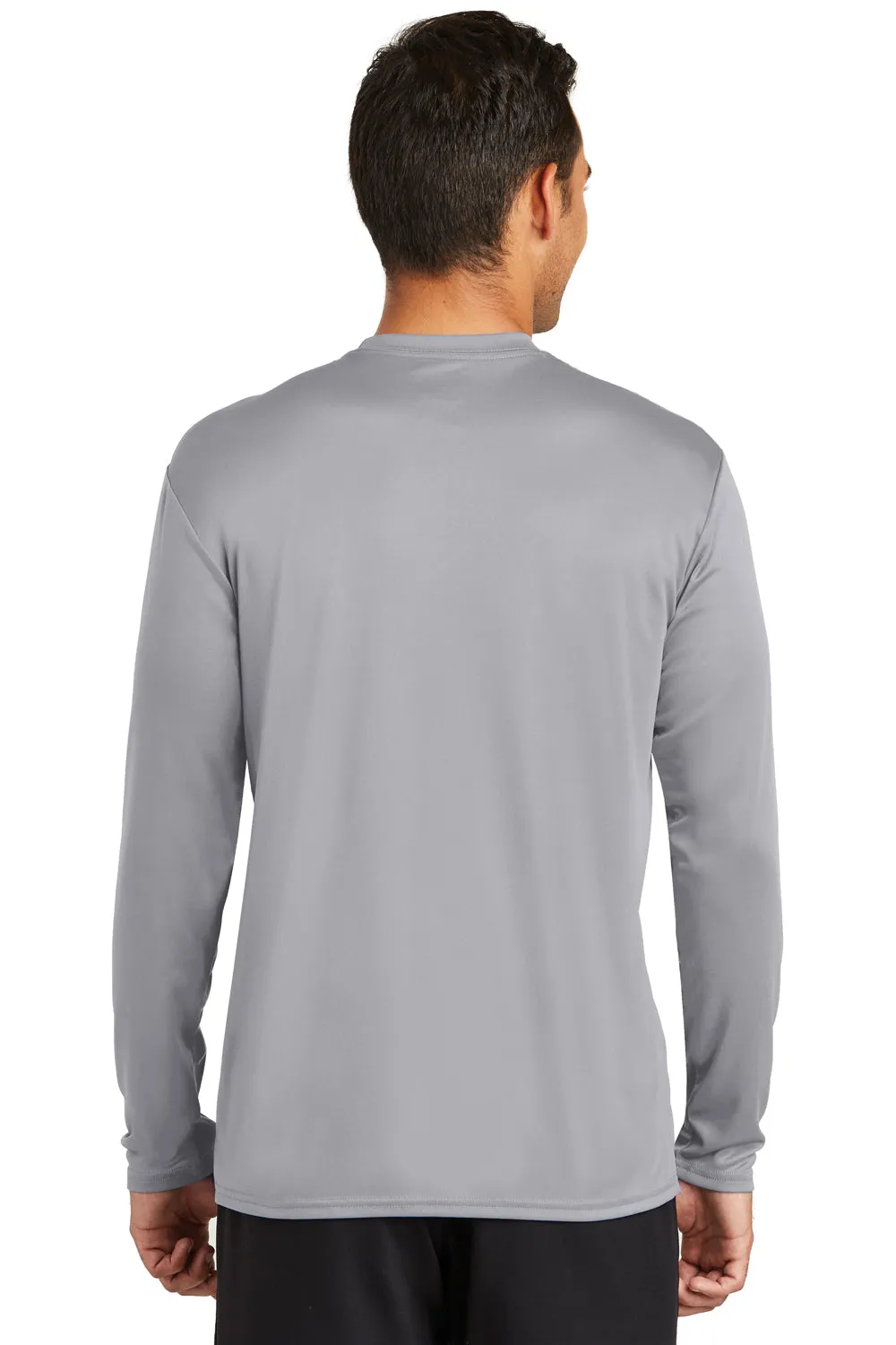 Port & Company Mens Dry Zone Performance Moisture Wicking Long Sleeve Crewneck T-Shirt - Silver Grey  Buy the latest Clothing Port-Company