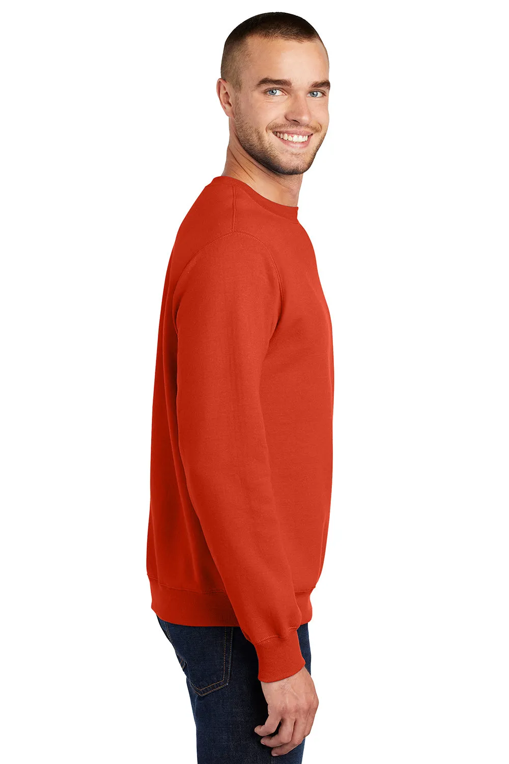 Port & Company Mens Essential Pill Resistant Fleece Crewneck Sweatshirt - Orange  Buy the latest Clothing Port-Company