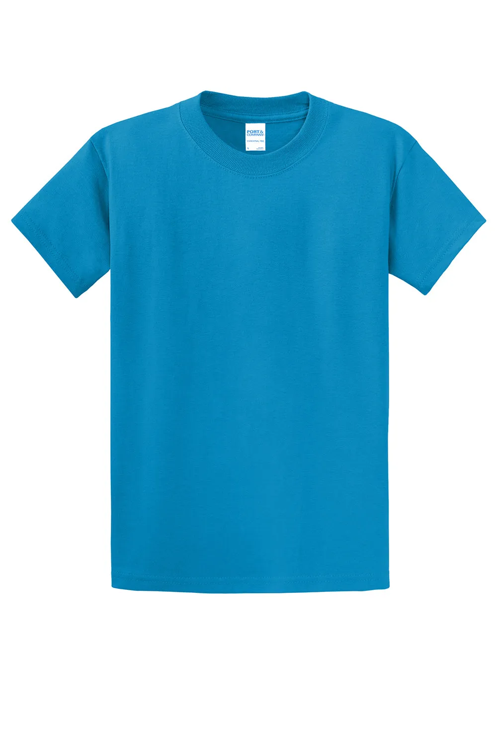 Port & Company Mens Essential Short Sleeve Crewneck T-Shirt - Turquoise Blue  Buy the latest Clothing Port-Company