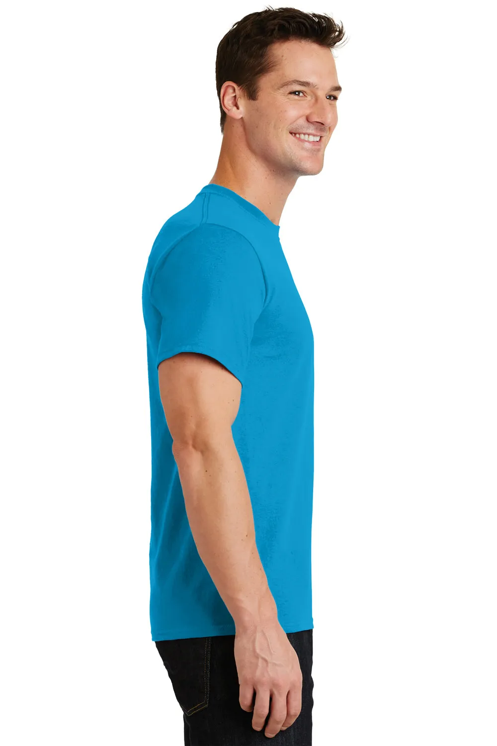 Port & Company Mens Essential Short Sleeve Crewneck T-Shirt - Turquoise Blue  Buy the latest Clothing Port-Company