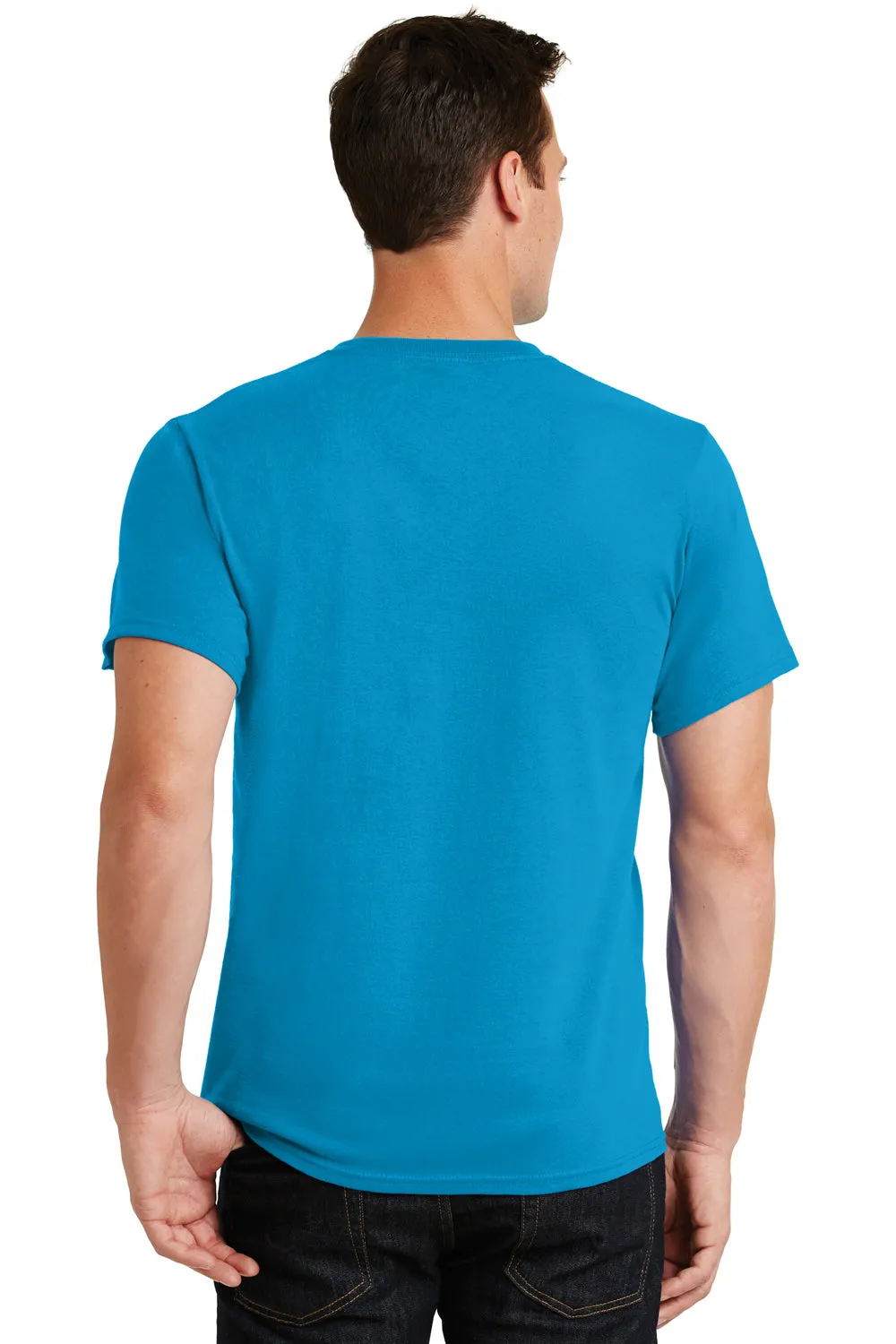 Port & Company Mens Essential Short Sleeve Crewneck T-Shirt - Turquoise Blue  Buy the latest Clothing Port-Company
