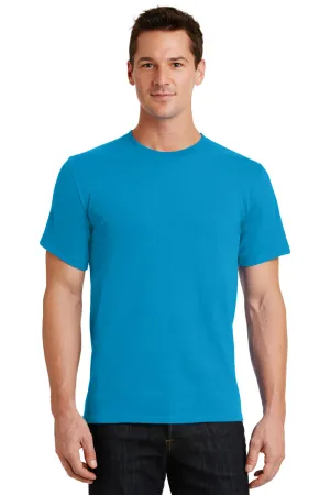 Port & Company Mens Essential Short Sleeve Crewneck T-Shirt - Turquoise Blue  Buy the latest Clothing Port-Company