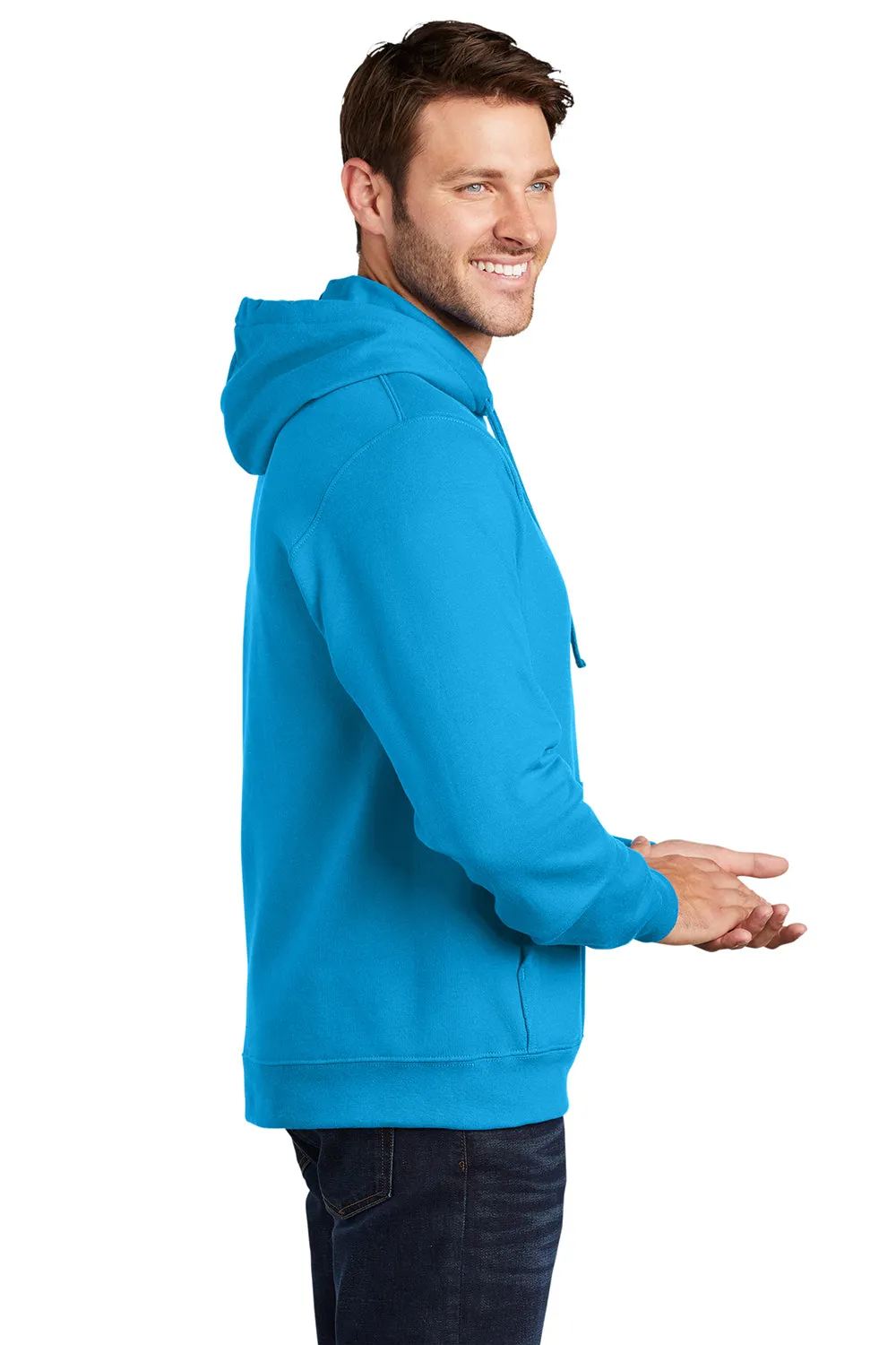 Port & Company Mens Fan Favorite Fleece Hooded Sweatshirt Hoodie w/ Pouch Pocket - Sapphire Blue  Buy the latest Clothing Port-Company