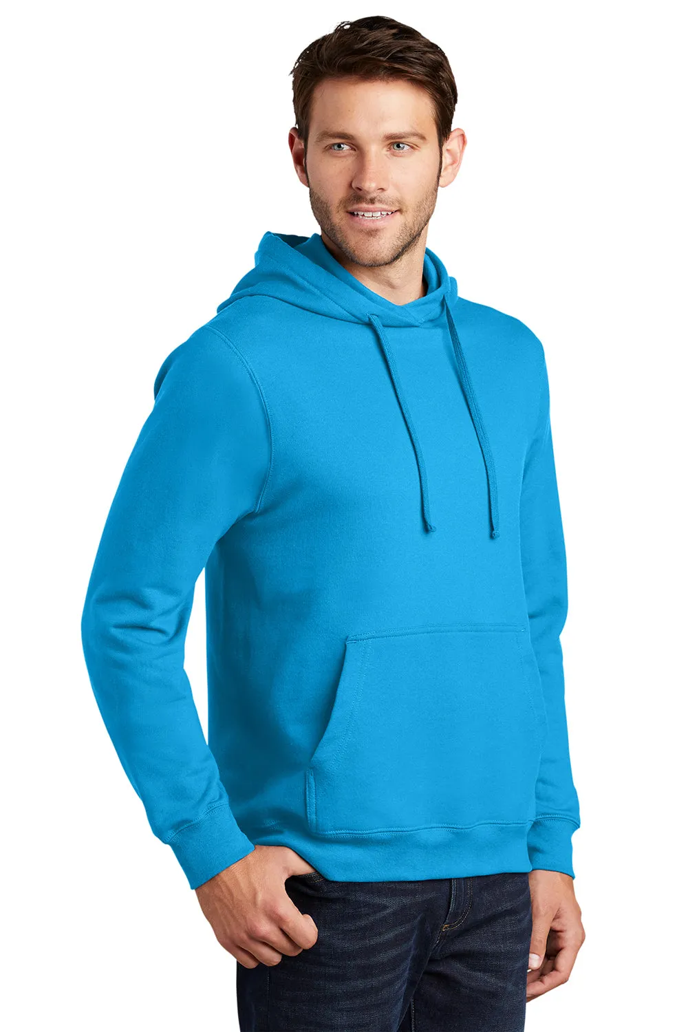 Port & Company Mens Fan Favorite Fleece Hooded Sweatshirt Hoodie w/ Pouch Pocket - Sapphire Blue  Buy the latest Clothing Port-Company