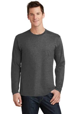 Port & Company Mens Fan Favorite Long Sleeve Crewneck T-Shirt - Heather Dark Grey  Buy the latest Clothing Port-Company