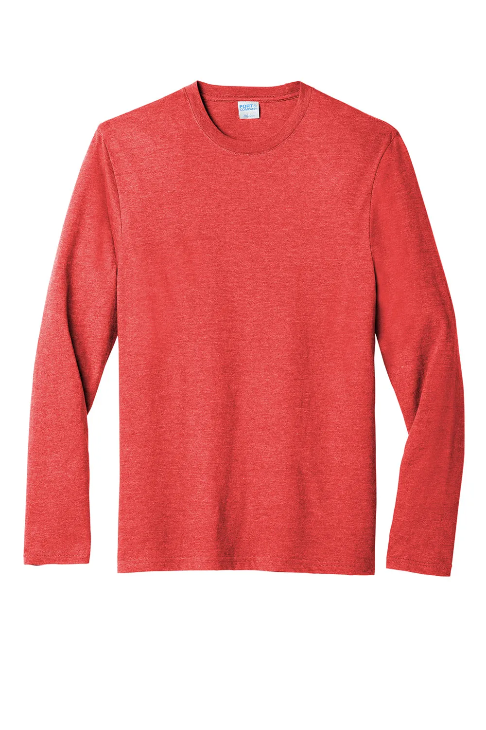 Port & Company Mens Long Sleeve Crewneck T-Shirt - Heather Bright Red  Buy the latest Clothing Port-Company