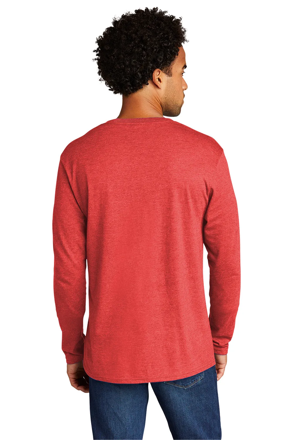Port & Company Mens Long Sleeve Crewneck T-Shirt - Heather Bright Red  Buy the latest Clothing Port-Company