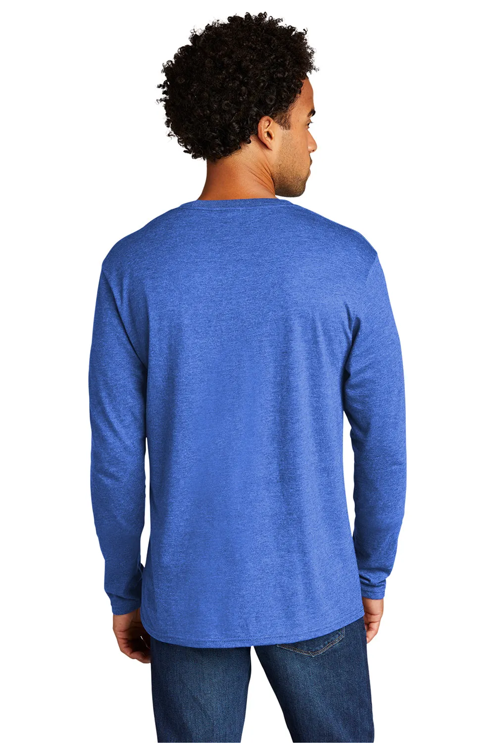 Port & Company Mens Long Sleeve Crewneck T-Shirt - Heather Royal Blue  Buy the latest Clothing Port-Company