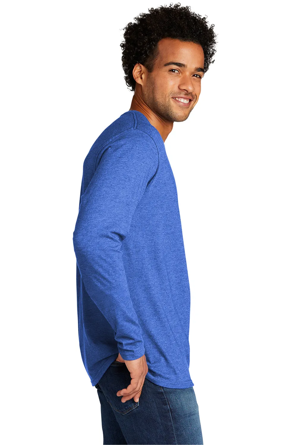 Port & Company Mens Long Sleeve Crewneck T-Shirt - Heather Royal Blue  Buy the latest Clothing Port-Company