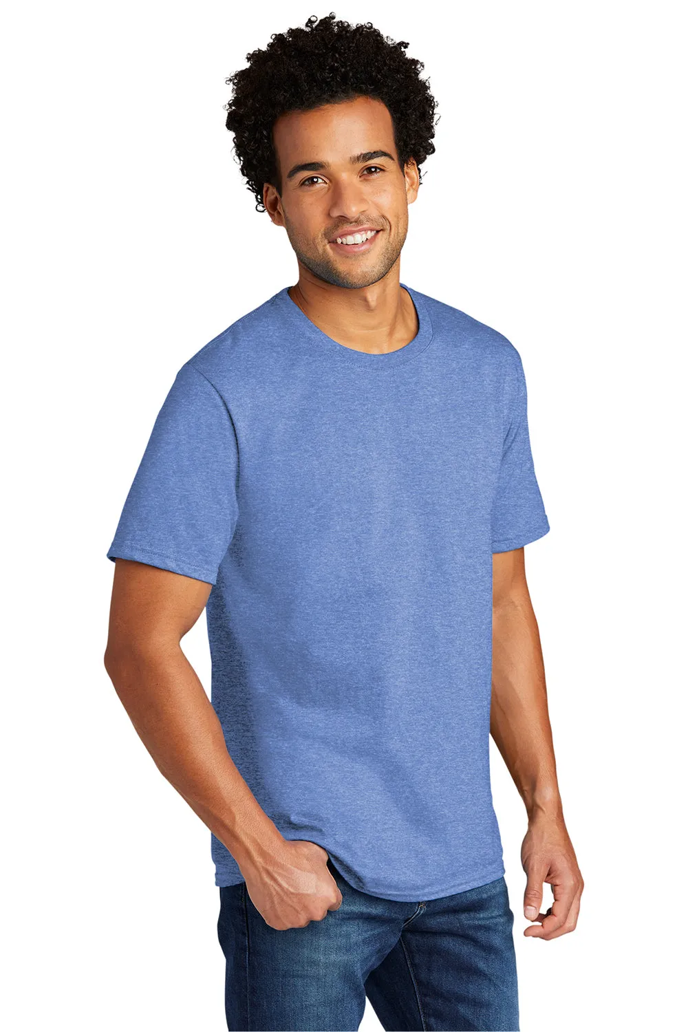 Port & Company Mens Short Sleeve Crewneck T-Shirt - Heather Carolina Blue  Buy the latest Clothing Port-Company