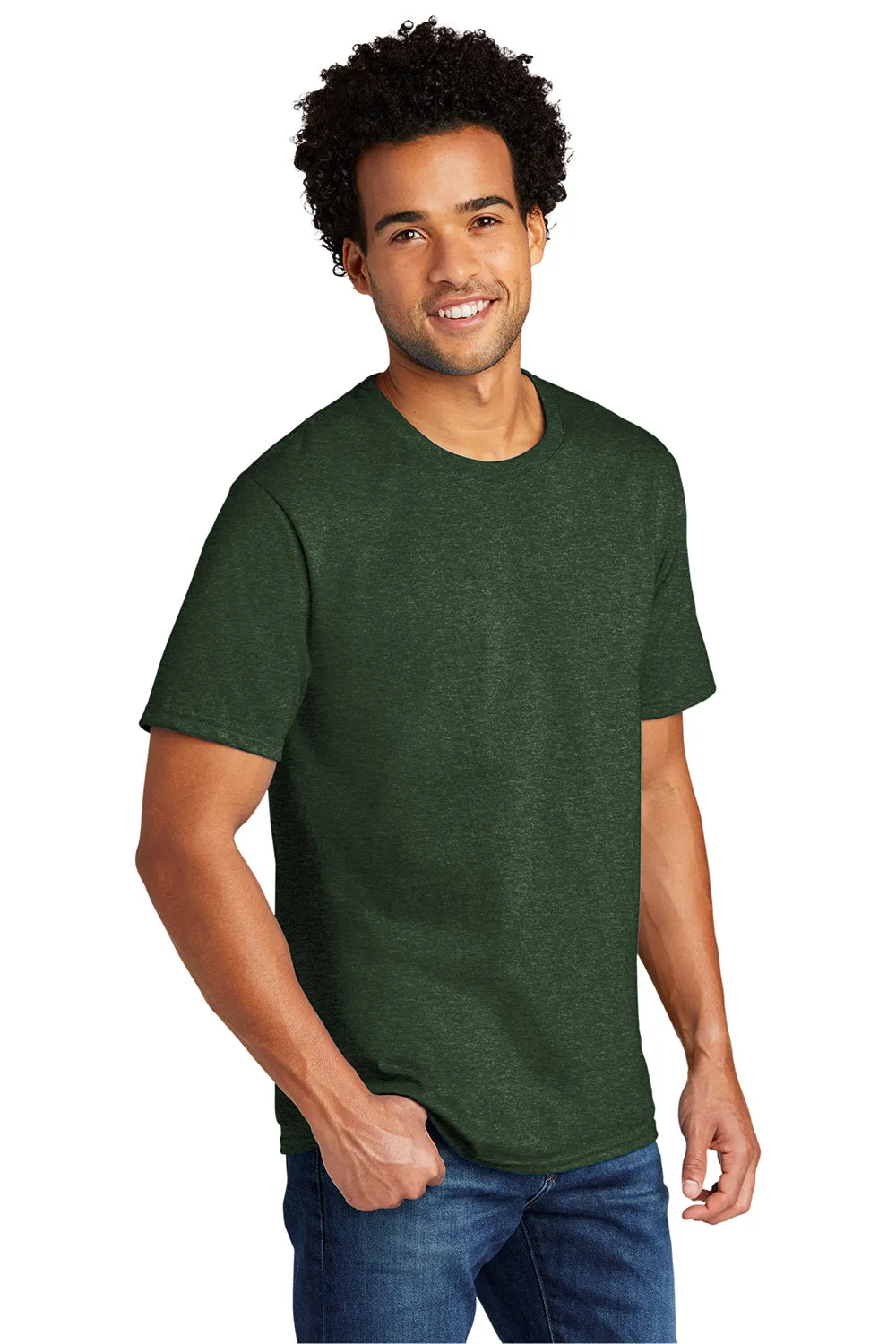 Port & Company Mens Short Sleeve Crewneck T-Shirt - Heather Forest Green  Buy the latest Clothing Port-Company