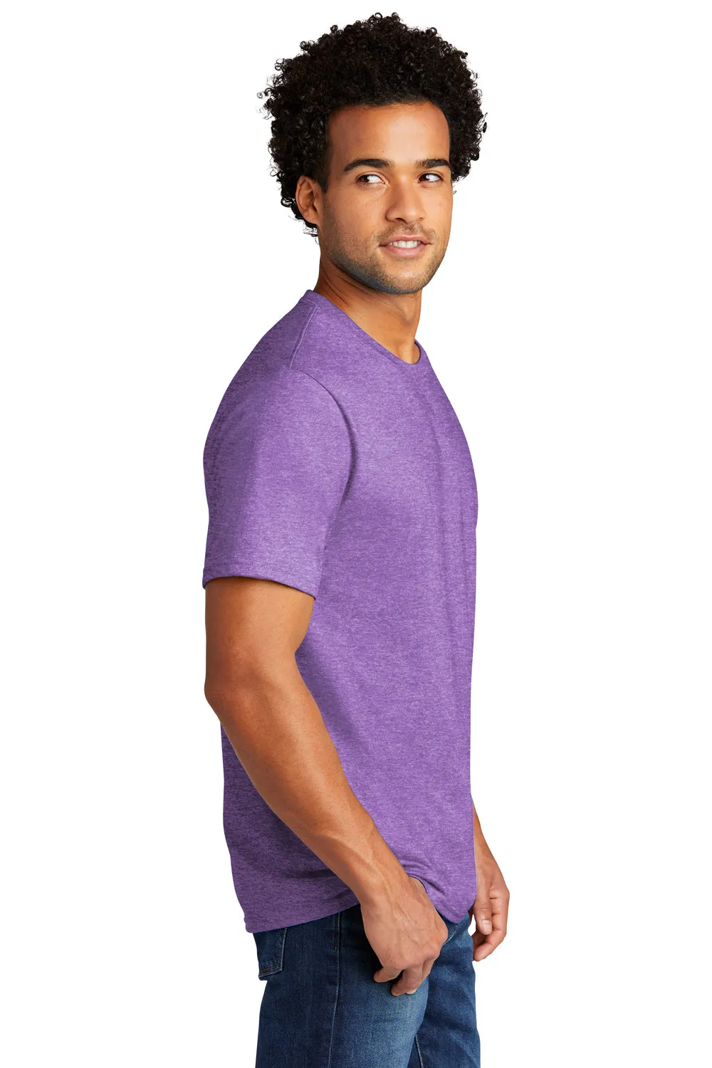 Port & Company Mens Short Sleeve Crewneck T-Shirt - Heather Team Purple  Buy the latest Clothing Port-Company