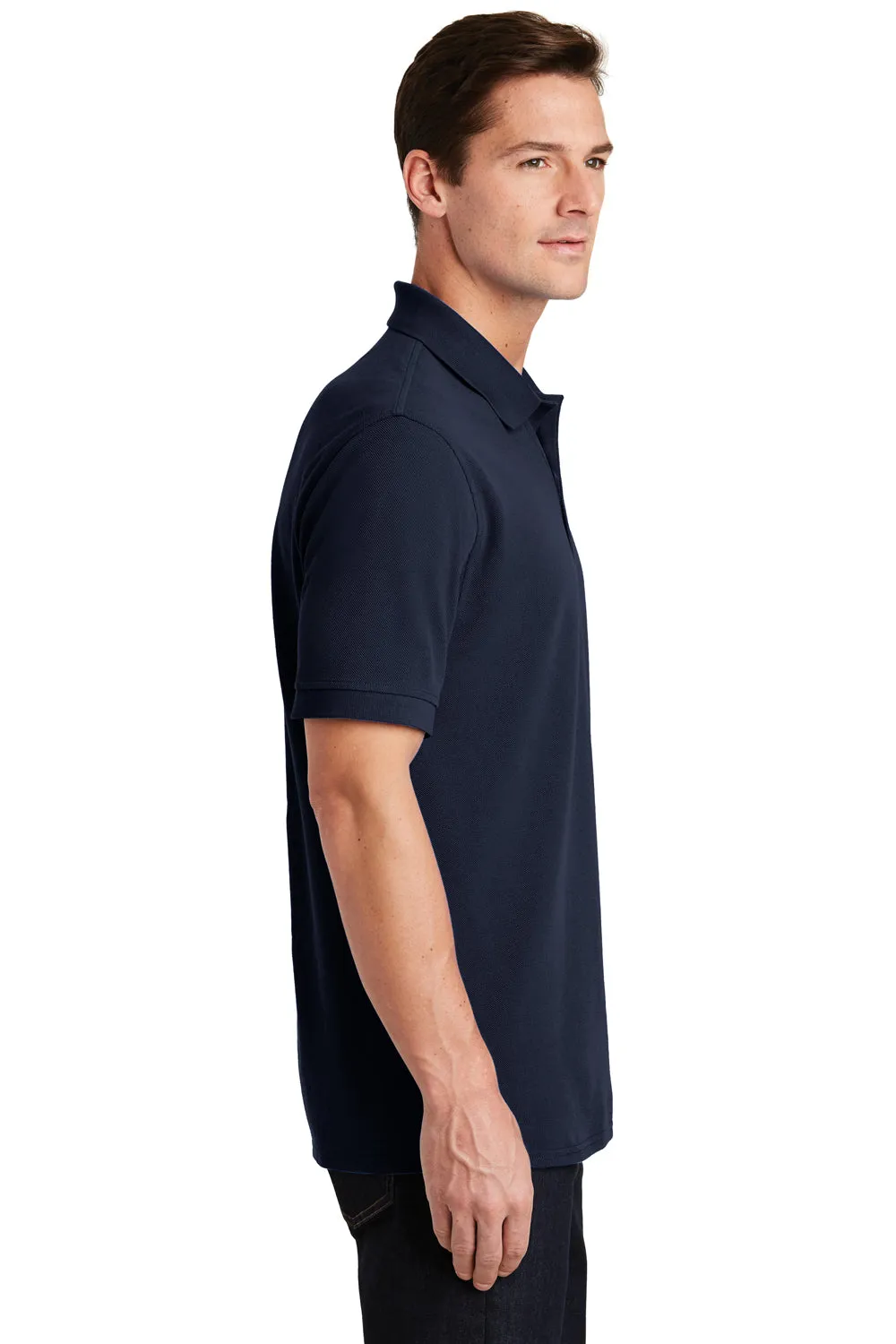 Port & Company Mens Stain Resistant Short Sleeve Polo Shirt - Deep Navy Blue  Buy the latest Clothing Port-Company