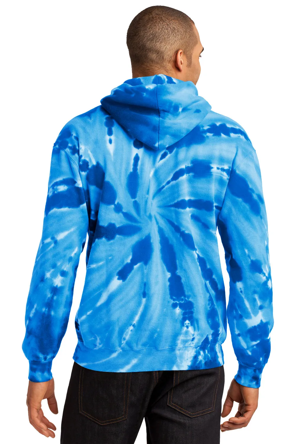 Port & Company Mens Tie-Dye Fleece Hooded Sweatshirt Hoodie w/ Pouch Pocket - Royal Blue  Buy the latest Clothing Port-Company