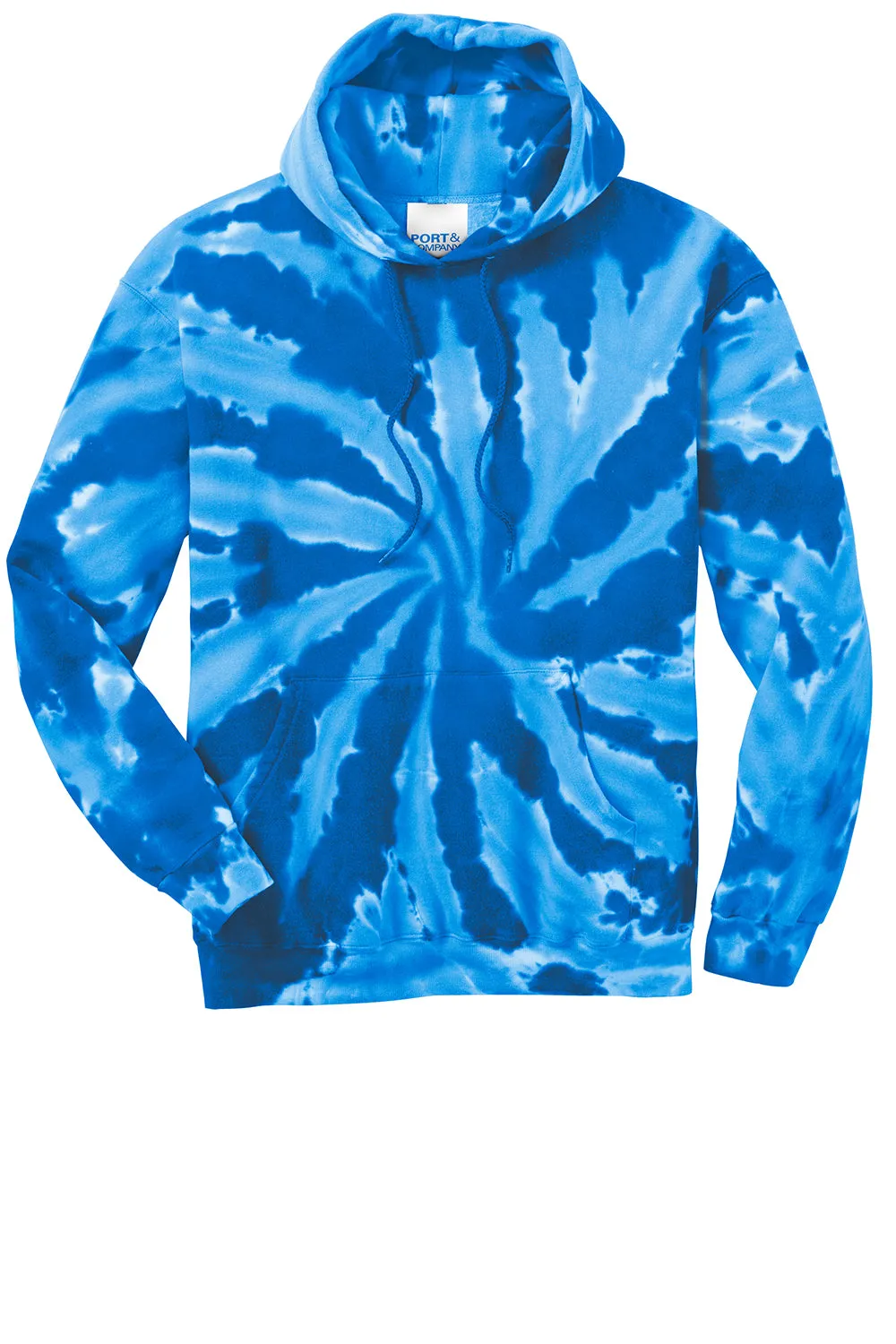 Port & Company Mens Tie-Dye Fleece Hooded Sweatshirt Hoodie w/ Pouch Pocket - Royal Blue  Buy the latest Clothing Port-Company