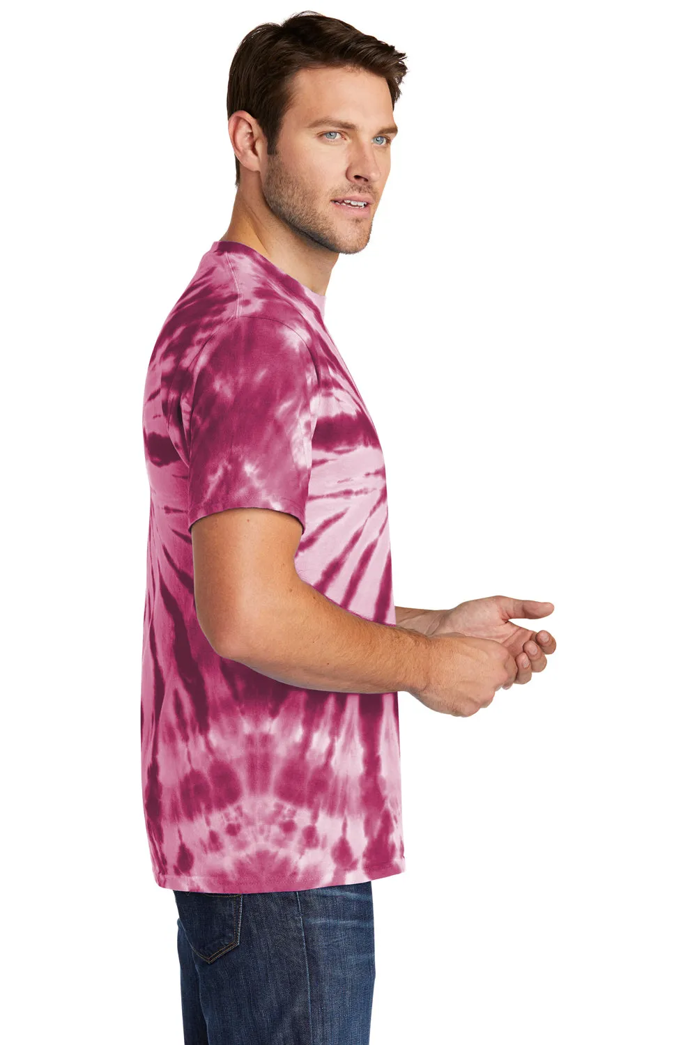 Port & Company Mens Tie-Dye Short Sleeve Crewneck T-Shirt - Maroon  Buy the latest Clothing Port-Company
