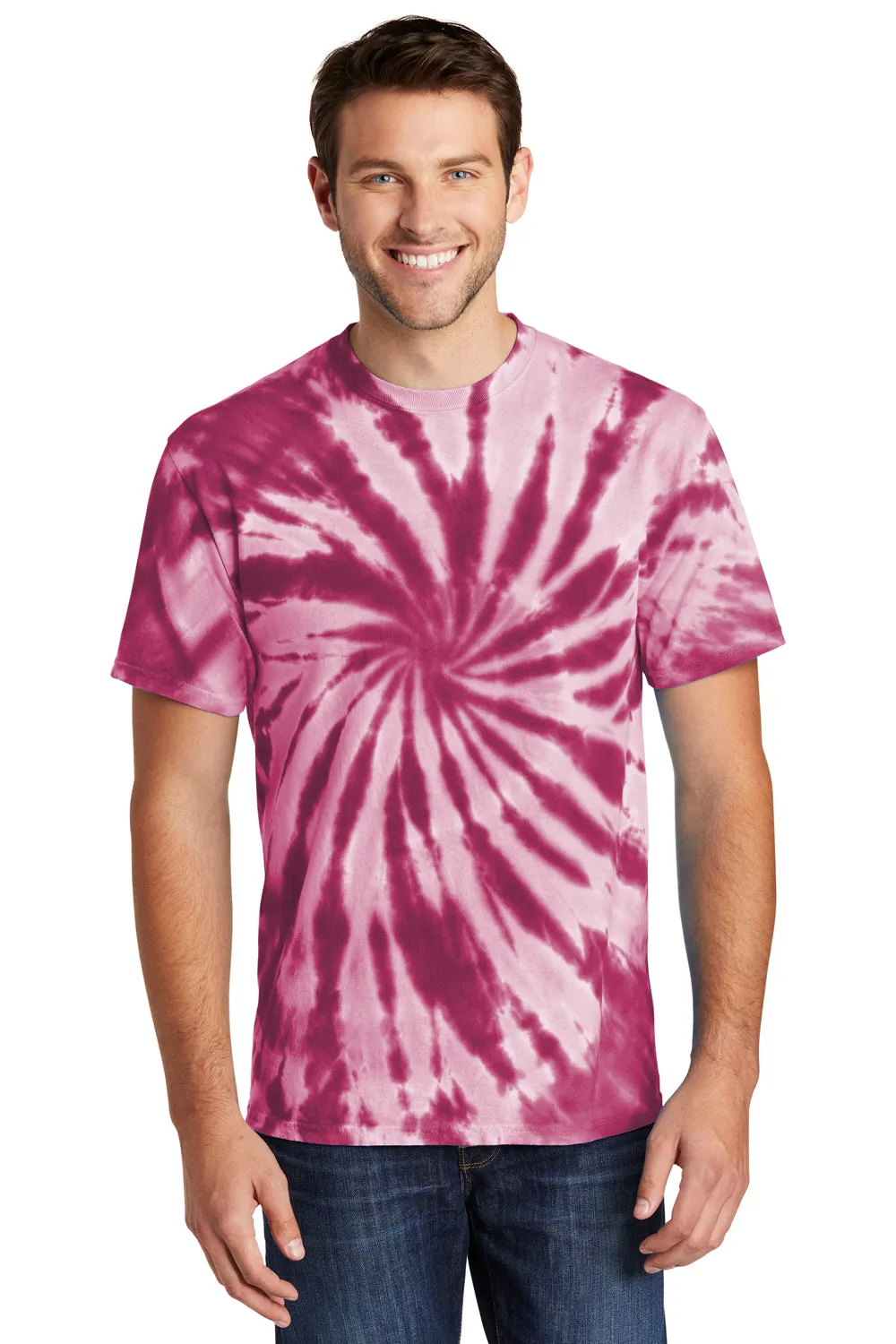 Port & Company Mens Tie-Dye Short Sleeve Crewneck T-Shirt - Maroon  Buy the latest Clothing Port-Company