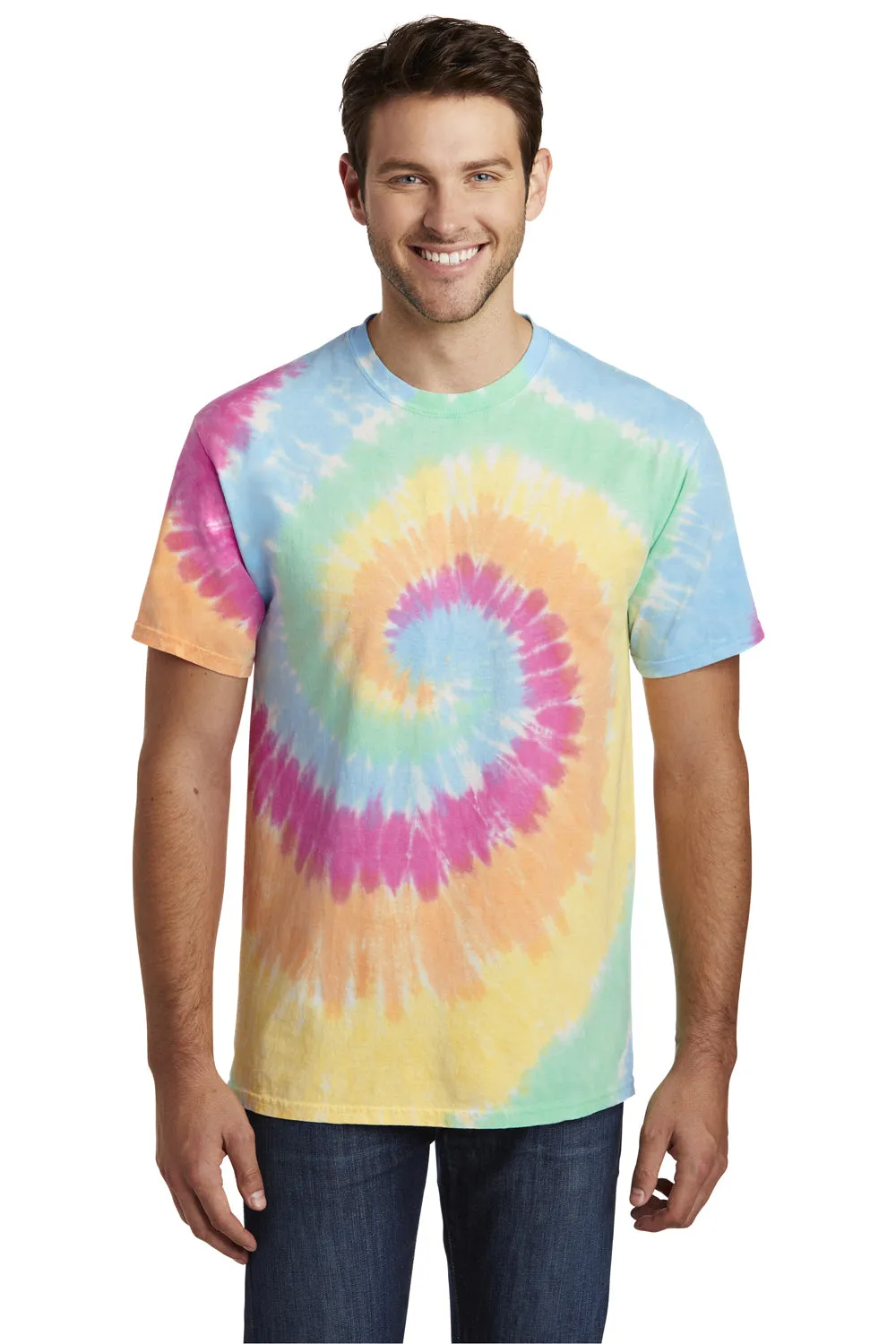 Port & Company Mens Tie-Dye Short Sleeve Crewneck T-Shirt - Pastel Rainbow  Buy the latest Clothing Port-Company