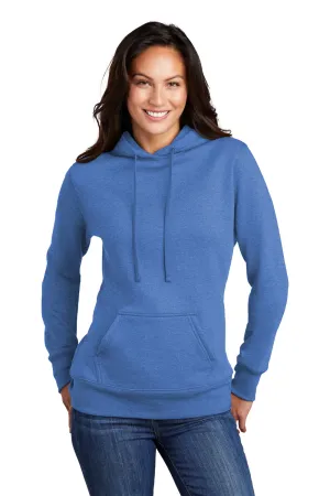 Port & Company Womens Core Fleece Hooded Sweatshirt Hoodie w/ Pouch Pocket - Heather Royal Blue  Buy the latest Clothing Port-Company