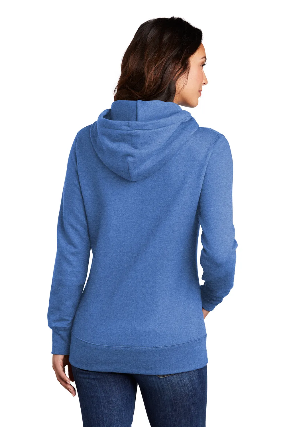 Port & Company Womens Core Fleece Hooded Sweatshirt Hoodie w/ Pouch Pocket - Heather Royal Blue  Buy the latest Clothing Port-Company