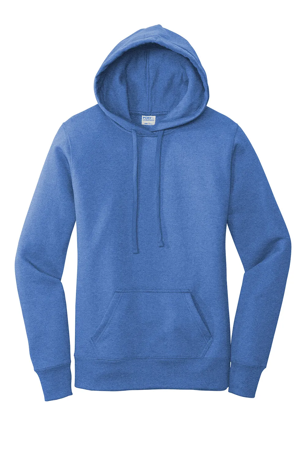 Port & Company Womens Core Fleece Hooded Sweatshirt Hoodie w/ Pouch Pocket - Heather Royal Blue  Buy the latest Clothing Port-Company