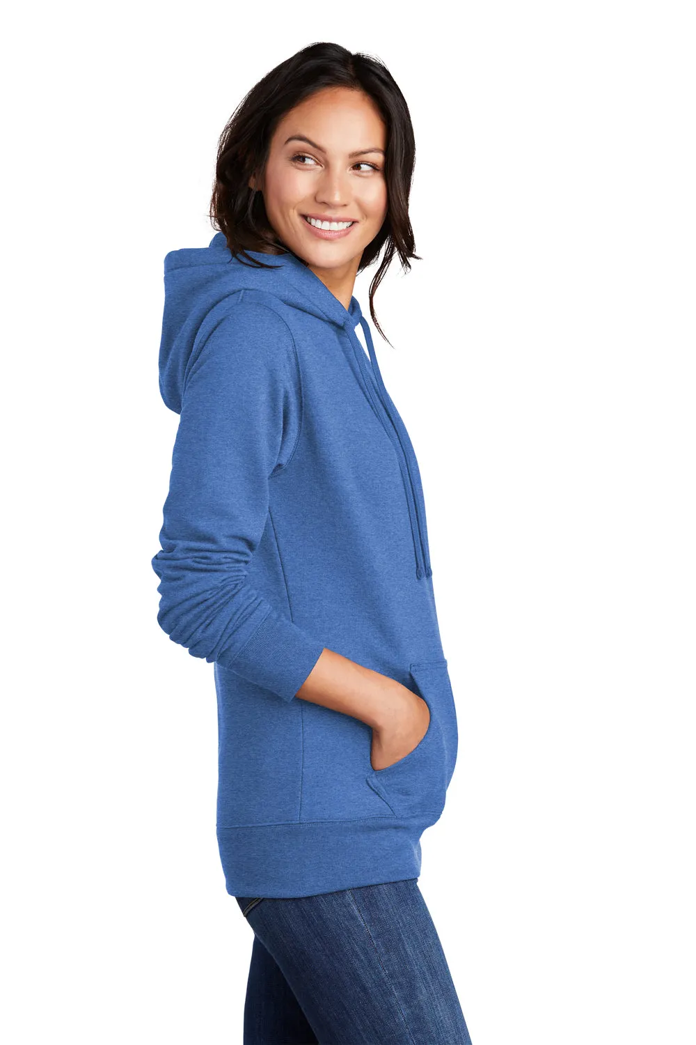 Port & Company Womens Core Fleece Hooded Sweatshirt Hoodie w/ Pouch Pocket - Heather Royal Blue  Buy the latest Clothing Port-Company