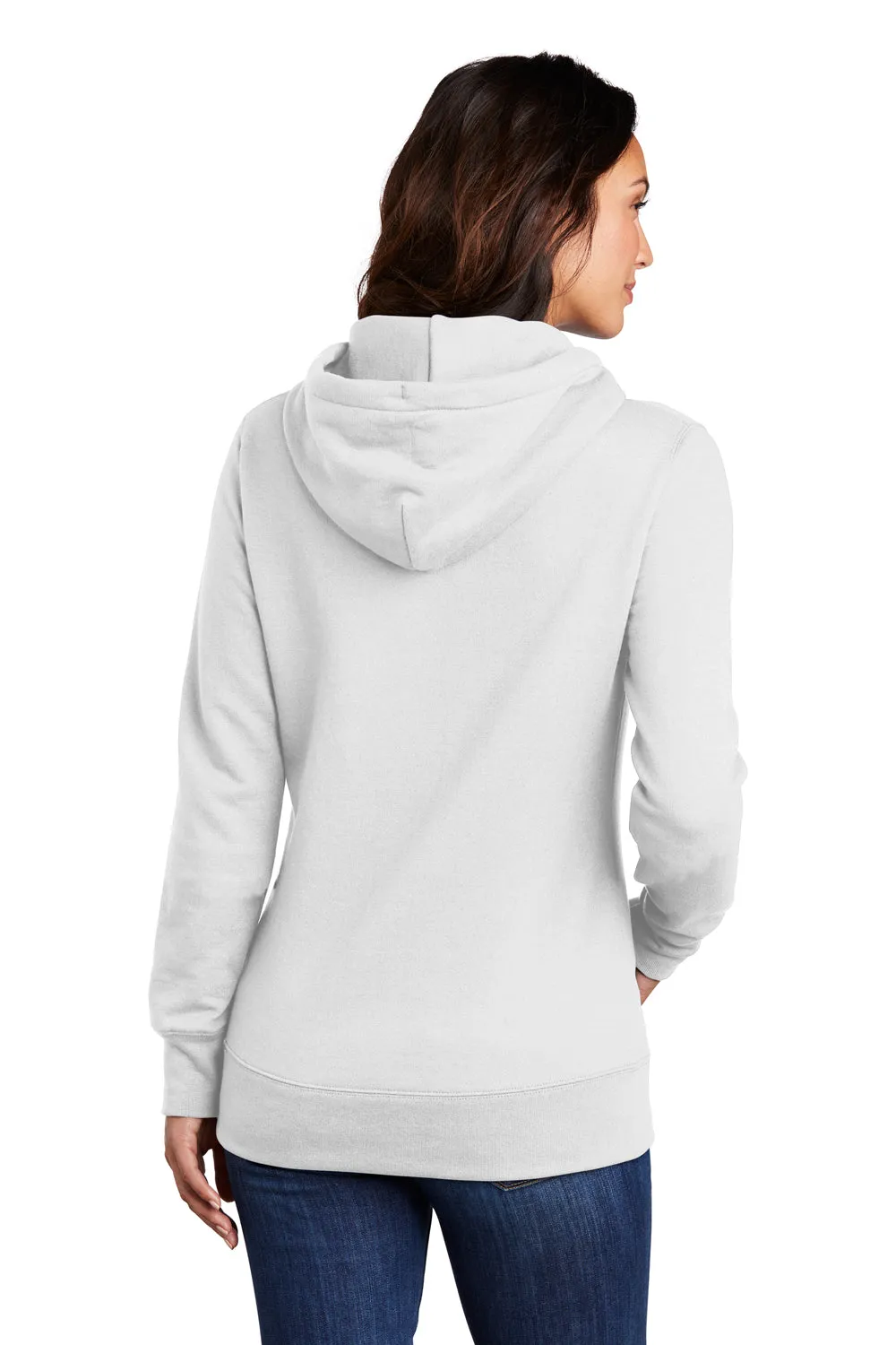 Port & Company Womens Core Fleece Hooded Sweatshirt Hoodie w/ Pouch Pocket - White  Buy the latest Clothing Port-Company