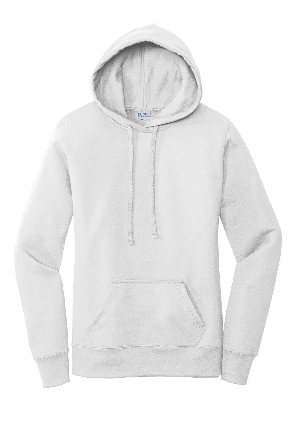 Port & Company Womens Core Fleece Hooded Sweatshirt Hoodie w/ Pouch Pocket - White  Buy the latest Clothing Port-Company