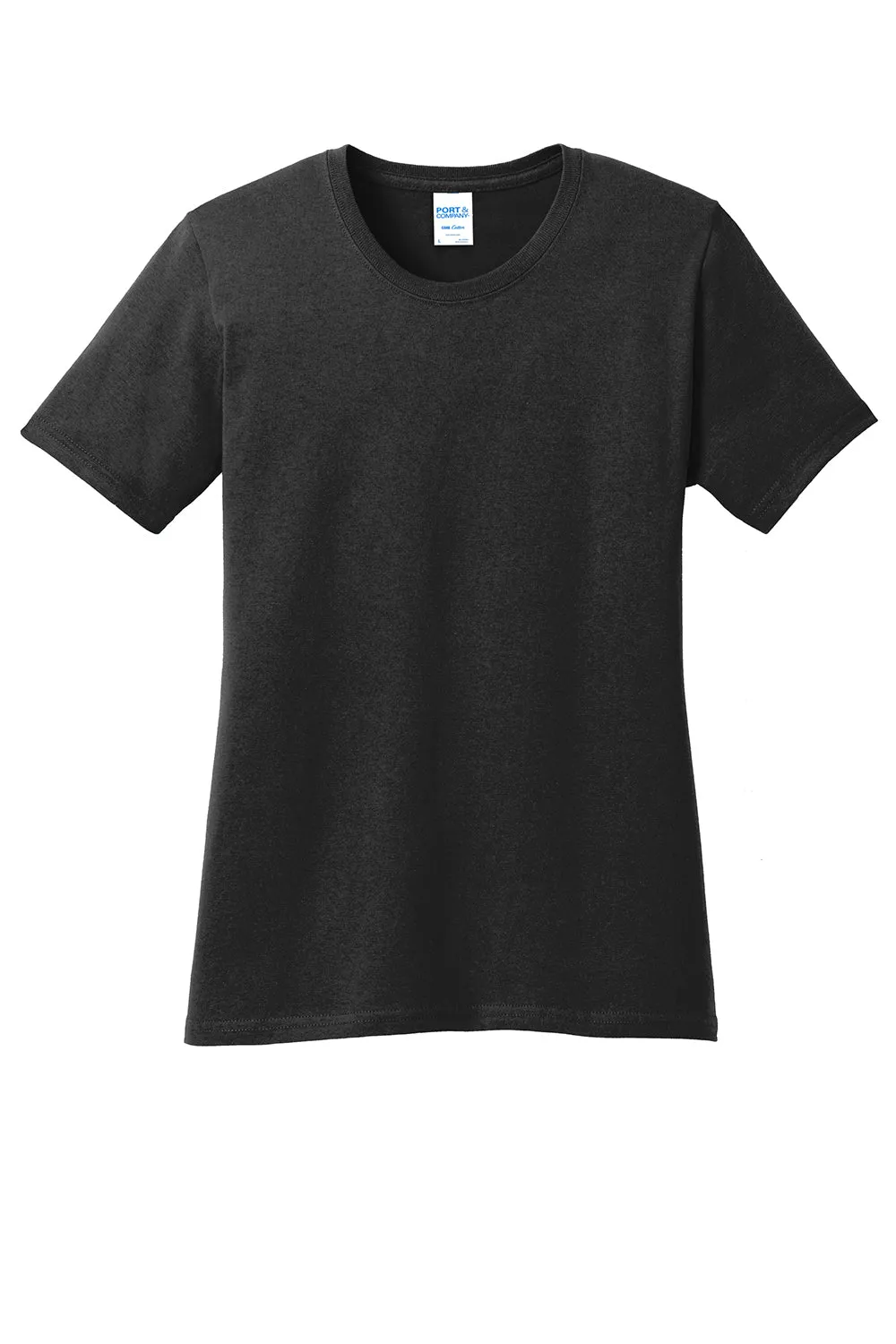 Port & Company Womens Core Short Sleeve Crewneck T-Shirt - Jet Black  Buy the latest Clothing Port-Company