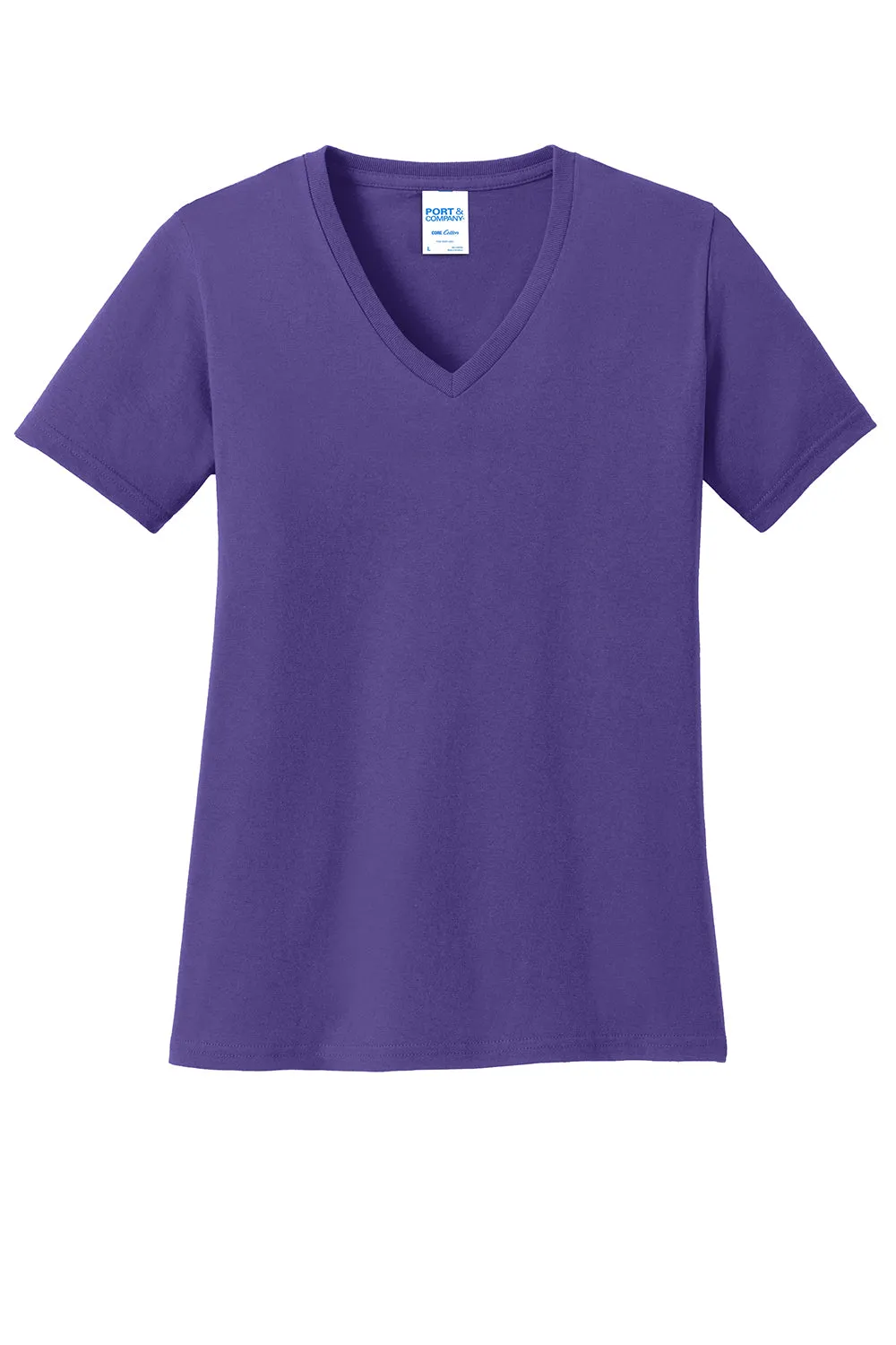 Port & Company Womens Core Short Sleeve V-Neck T-Shirt - Purple  Buy the latest Clothing Port-Company