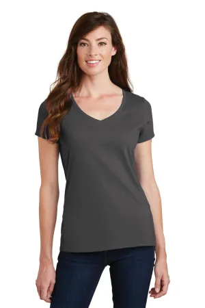 Port & Company Womens Fan Favorite Short Sleeve V-Neck T-Shirt - Charcoal Grey - Closeout  Buy the latest Clothing Port-Company