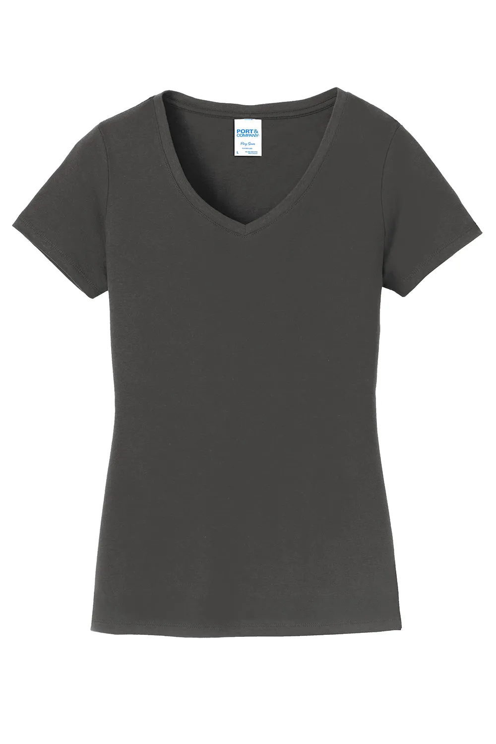 Port & Company Womens Fan Favorite Short Sleeve V-Neck T-Shirt - Charcoal Grey - Closeout  Buy the latest Clothing Port-Company