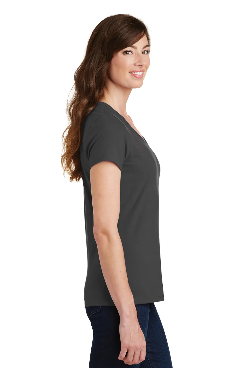 Port & Company Womens Fan Favorite Short Sleeve V-Neck T-Shirt - Charcoal Grey - Closeout  Buy the latest Clothing Port-Company