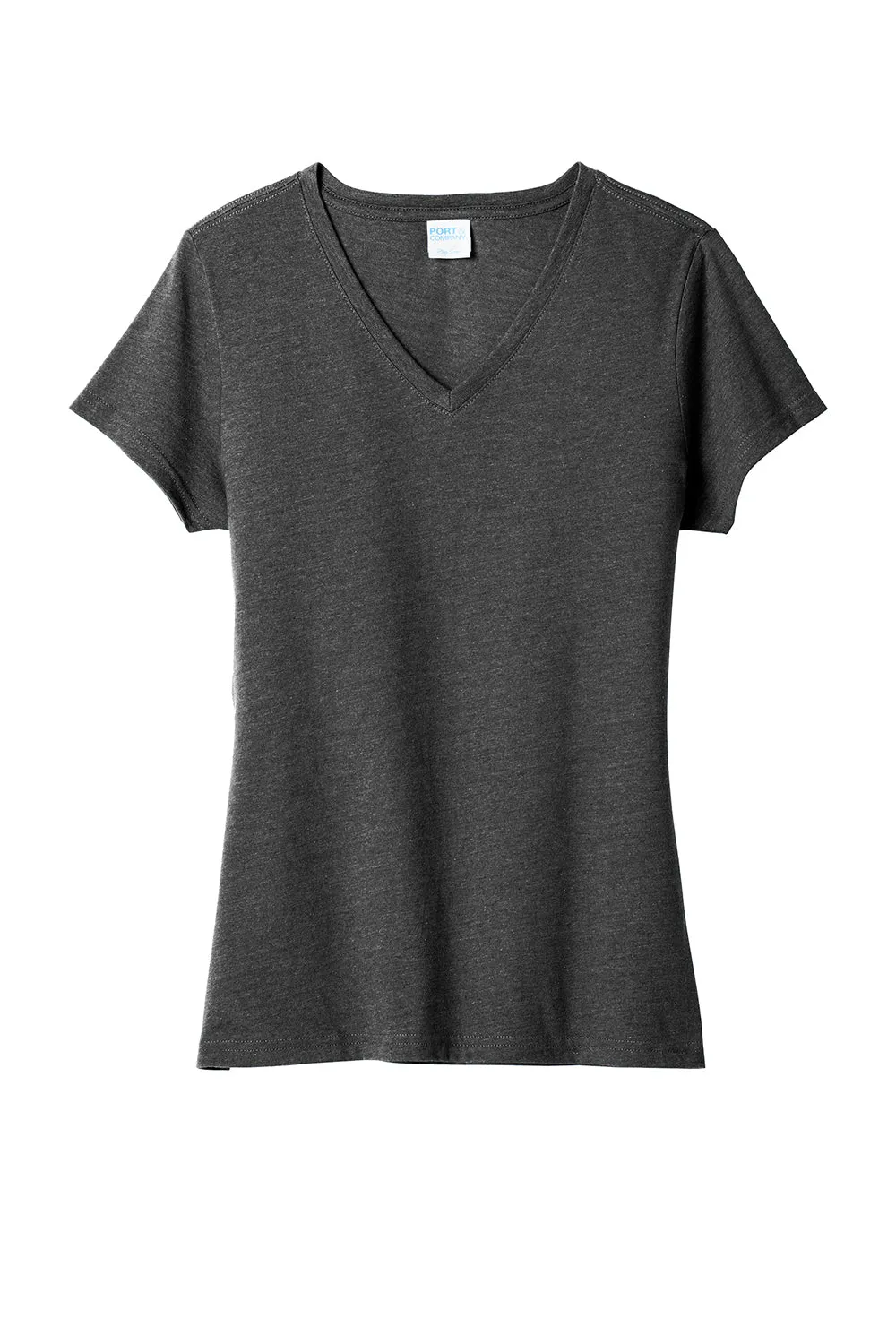 Port & Company Womens Fan Favorite Short Sleeve V-Neck T-Shirt - Heather Black  Buy the latest Clothing Port-Company