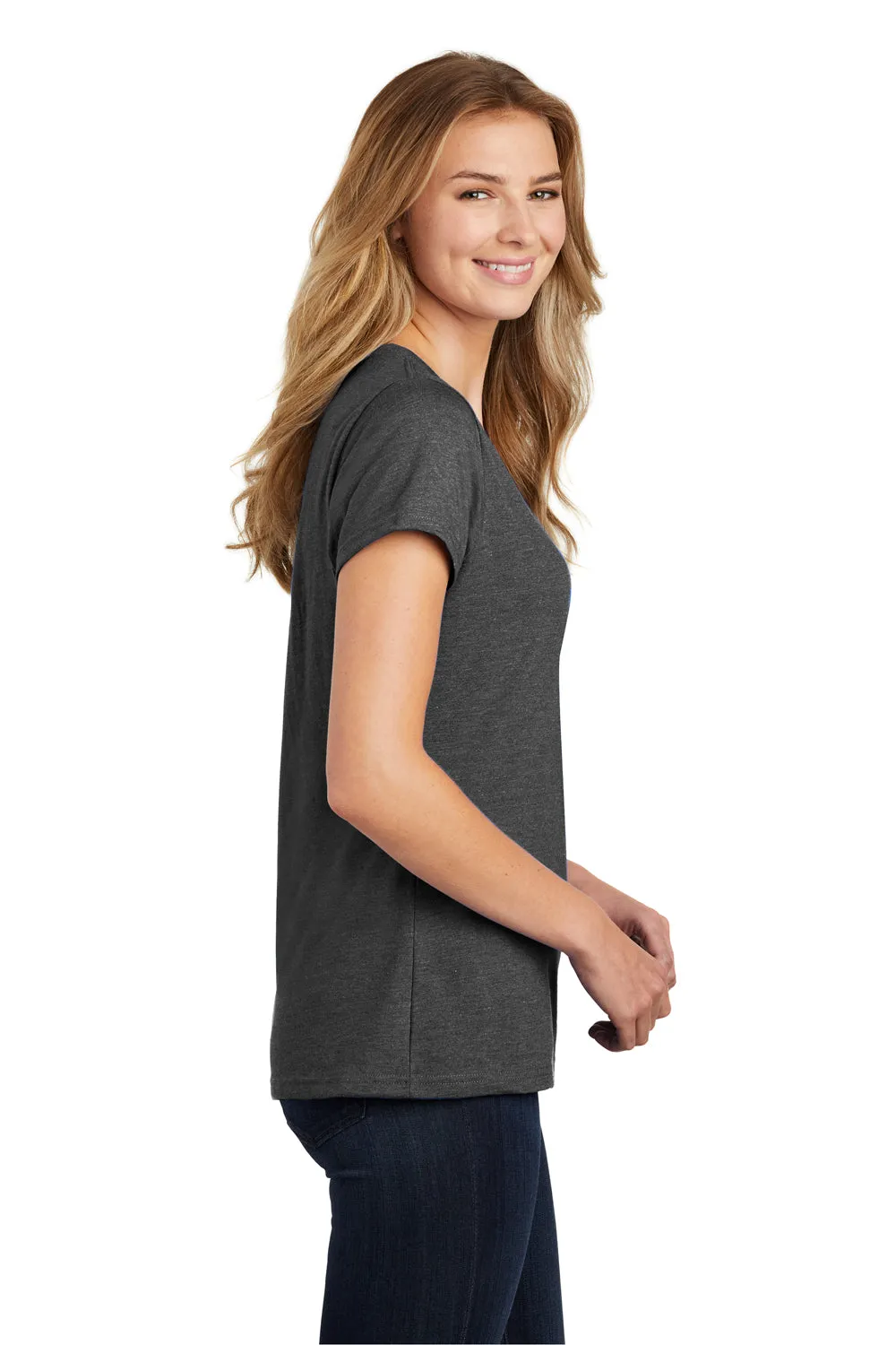 Port & Company Womens Fan Favorite Short Sleeve V-Neck T-Shirt - Heather Black  Buy the latest Clothing Port-Company