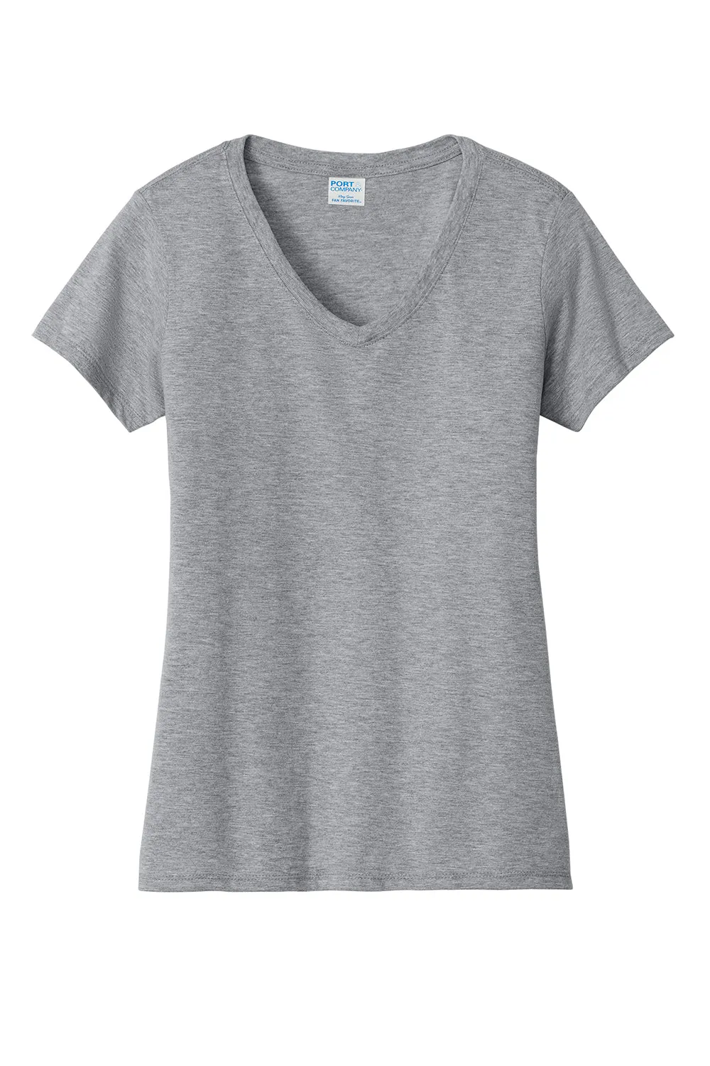 Port & Company Womens Fan Favorite Short Sleeve V-Neck T-Shirt - Heather Grey  Buy the latest Clothing Port-Company