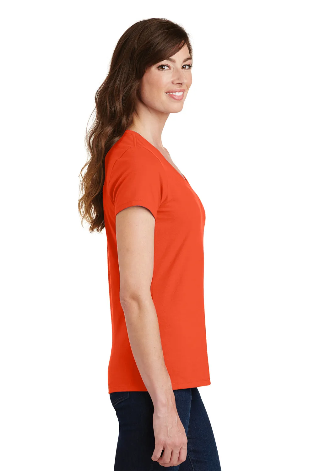 Port & Company Womens Fan Favorite Short Sleeve V-Neck T-Shirt - Orange  Buy the latest Clothing Port-Company