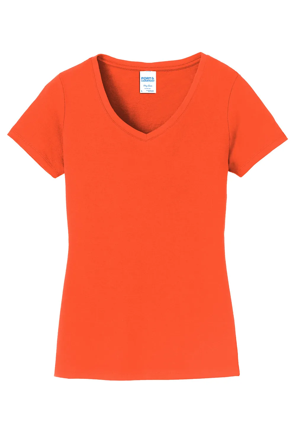Port & Company Womens Fan Favorite Short Sleeve V-Neck T-Shirt - Orange  Buy the latest Clothing Port-Company