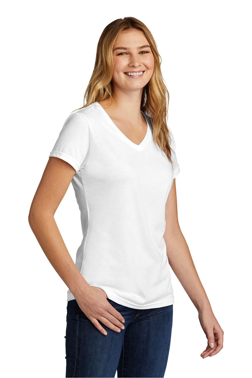 Port & Company Womens Short Sleeve V-Neck T-Shirt - White  Buy the latest Clothing Port-Company