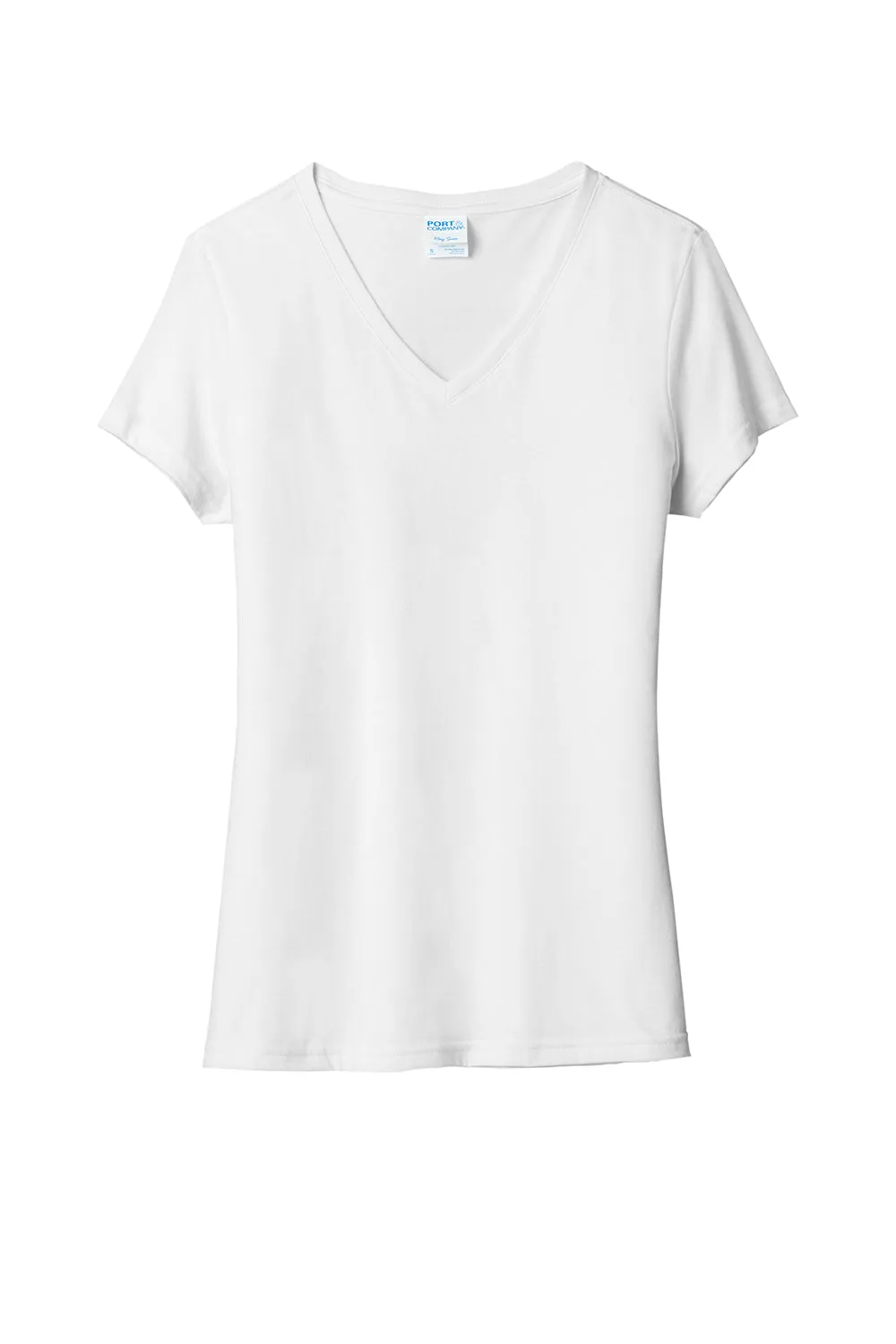 Port & Company Womens Short Sleeve V-Neck T-Shirt - White  Buy the latest Clothing Port-Company