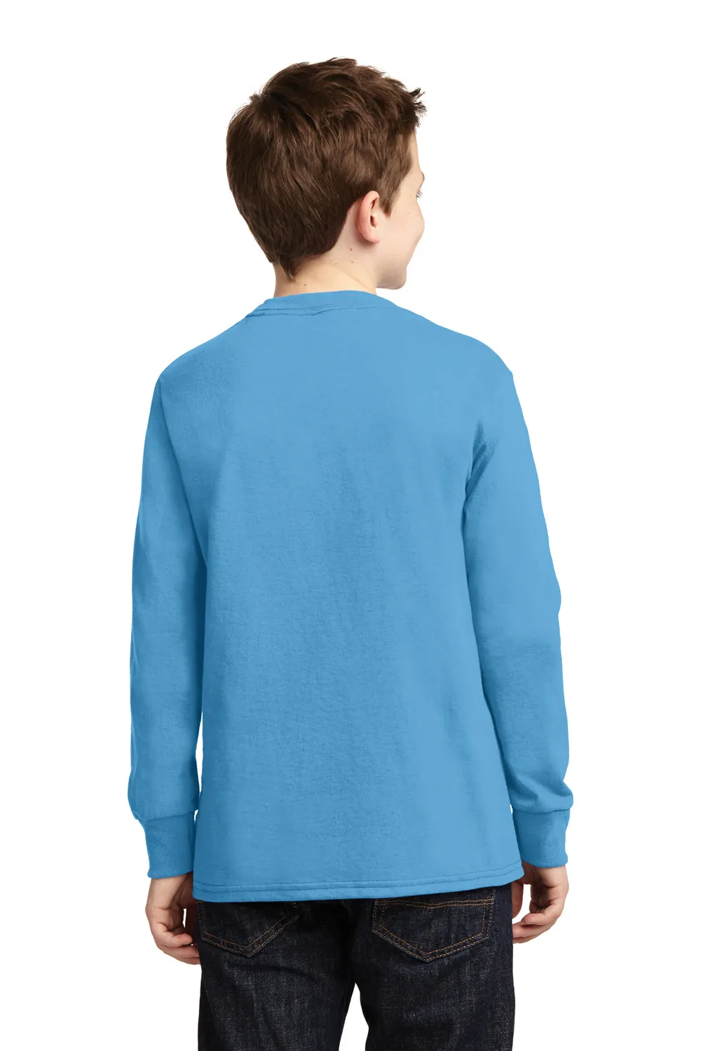 Port & Company Youth Core Long Sleeve Crewneck T-Shirt - Aquatic Blue  Buy the latest Clothing Port-Company