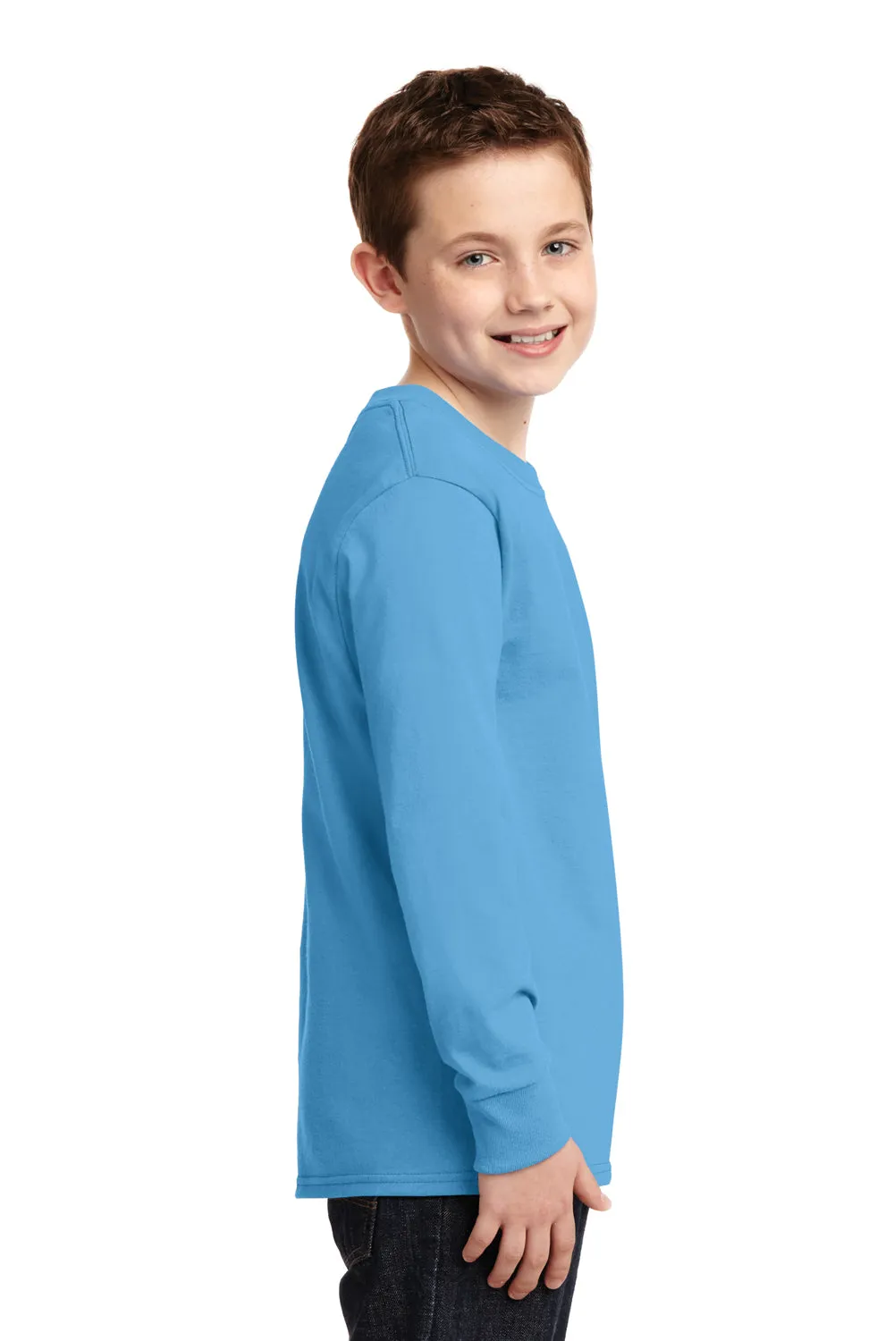 Port & Company Youth Core Long Sleeve Crewneck T-Shirt - Aquatic Blue  Buy the latest Clothing Port-Company
