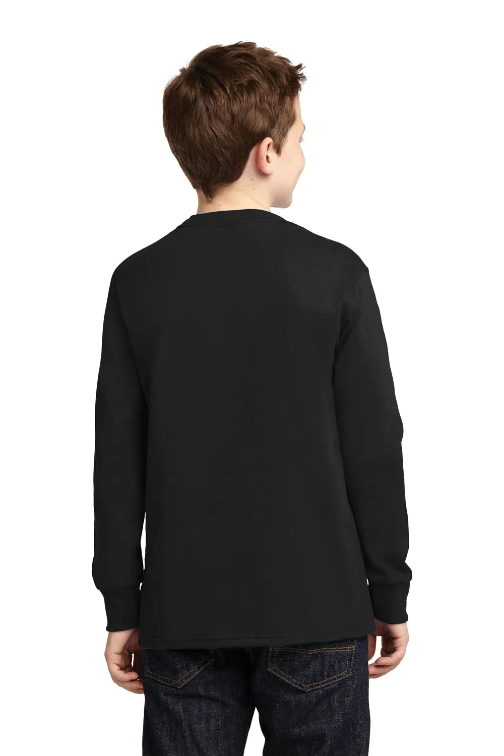 Port & Company Youth Core Long Sleeve Crewneck T-Shirt - Jet Black  Buy the latest Clothing Port-Company