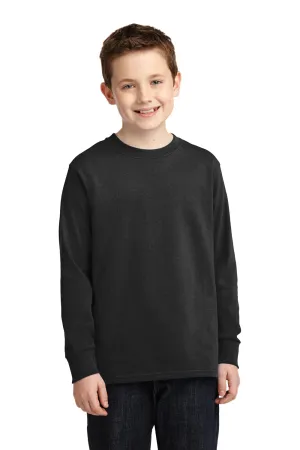 Port & Company Youth Core Long Sleeve Crewneck T-Shirt - Jet Black  Buy the latest Clothing Port-Company