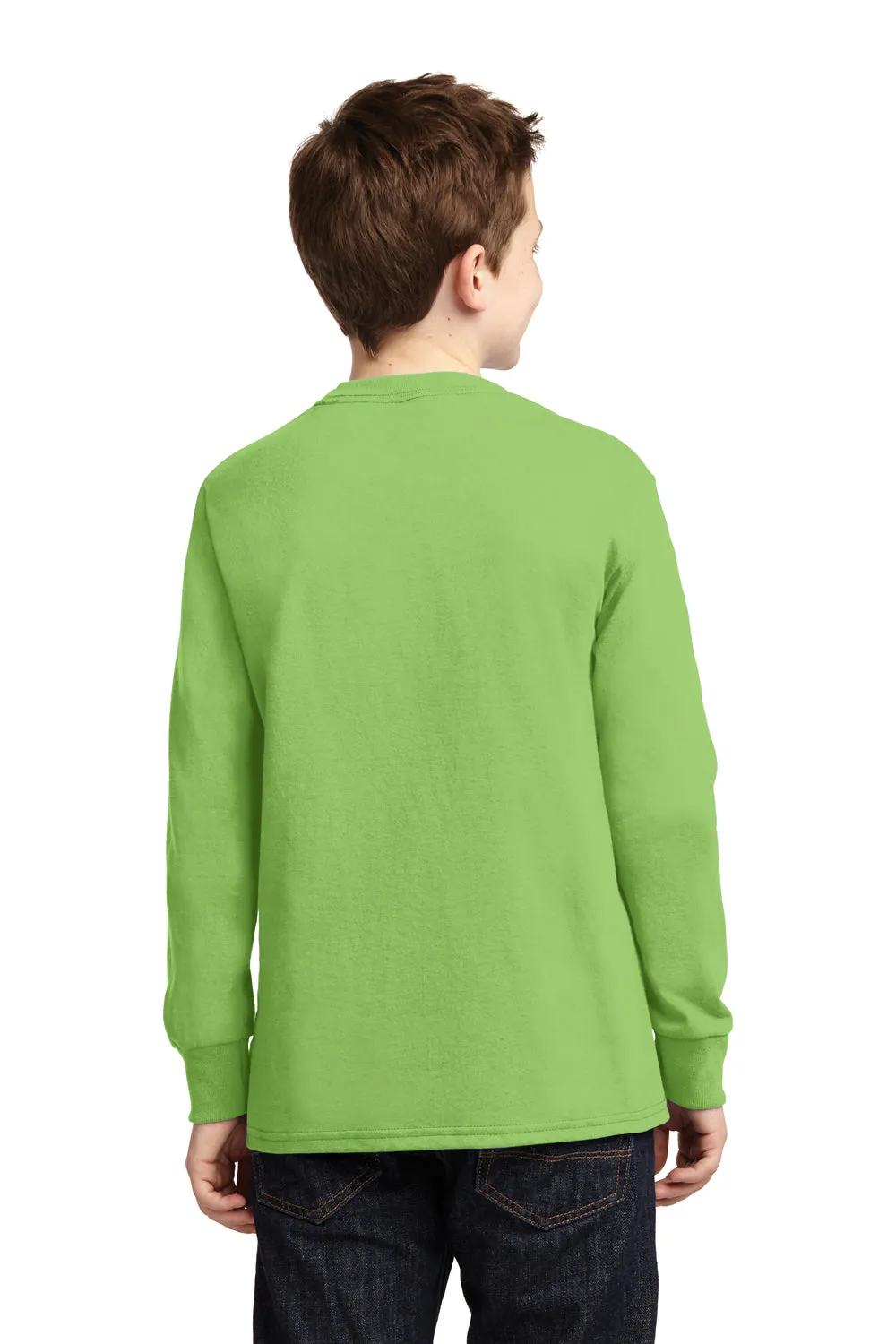 Port & Company Youth Core Long Sleeve Crewneck T-Shirt - Lime Green  Buy the latest Clothing Port-Company