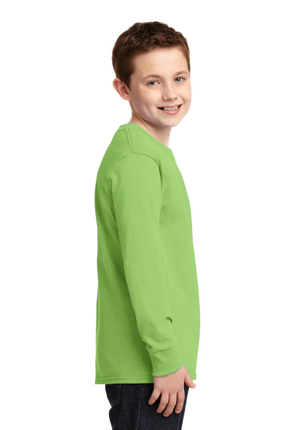 Port & Company Youth Core Long Sleeve Crewneck T-Shirt - Lime Green  Buy the latest Clothing Port-Company