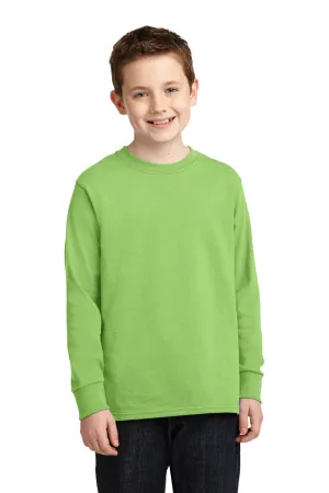 Port & Company Youth Core Long Sleeve Crewneck T-Shirt - Lime Green  Buy the latest Clothing Port-Company